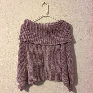 SOLD // Purple off-shoulder sweater